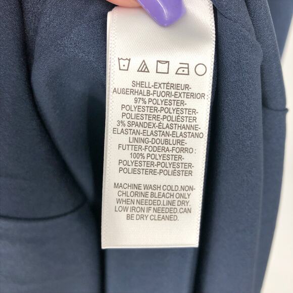 DRESS THE POPULATION Sandra Trumpet Gown XXL 14 Midnight Blue Crepe Dress NWT - Picture 10 of 11